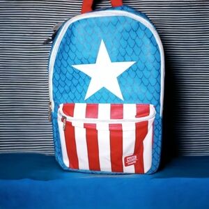 Loungefly Marvel Captain America Backpack With Enamel Pin